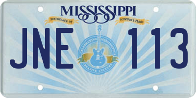 MS license plate JNE113