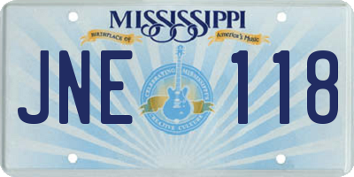 MS license plate JNE118