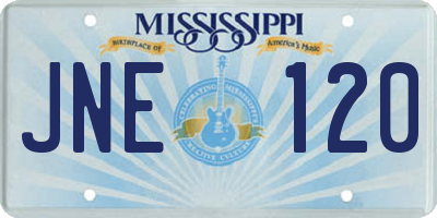 MS license plate JNE120
