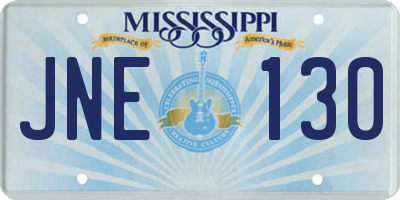 MS license plate JNE130