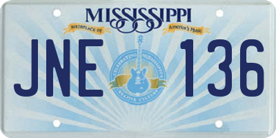 MS license plate JNE136