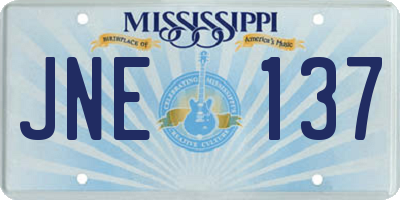 MS license plate JNE137