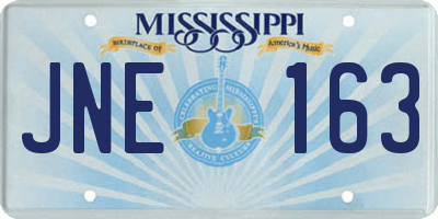 MS license plate JNE163
