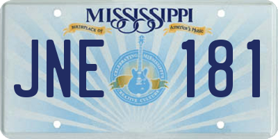MS license plate JNE181