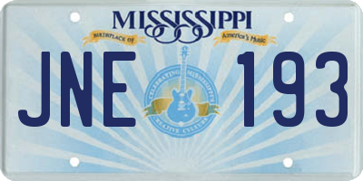 MS license plate JNE193