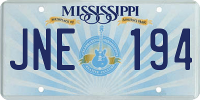 MS license plate JNE194