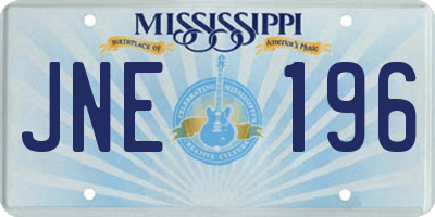 MS license plate JNE196