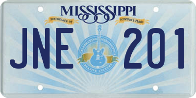 MS license plate JNE201