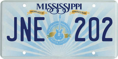 MS license plate JNE202