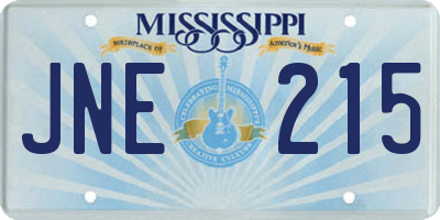 MS license plate JNE215
