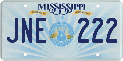 MS license plate JNE222