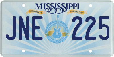 MS license plate JNE225