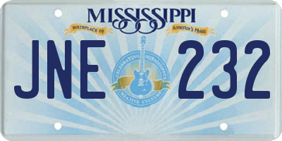 MS license plate JNE232