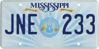 MS license plate JNE233