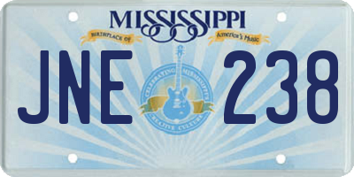 MS license plate JNE238