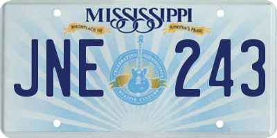 MS license plate JNE243