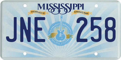 MS license plate JNE258