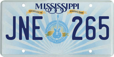 MS license plate JNE265