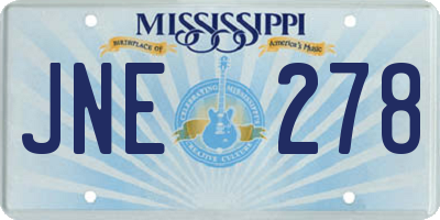 MS license plate JNE278