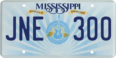 MS license plate JNE300