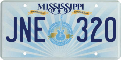 MS license plate JNE320