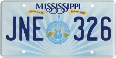 MS license plate JNE326