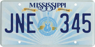 MS license plate JNE345
