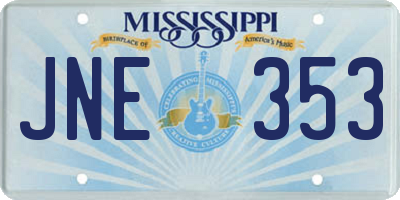 MS license plate JNE353