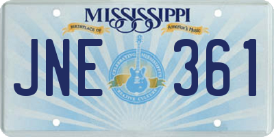 MS license plate JNE361