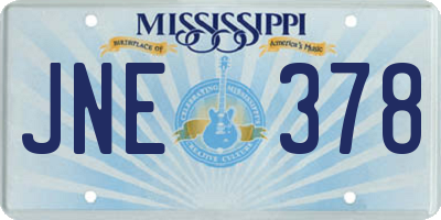 MS license plate JNE378