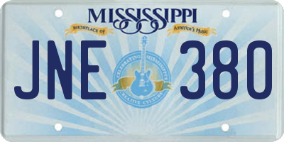 MS license plate JNE380