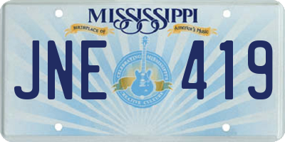 MS license plate JNE419