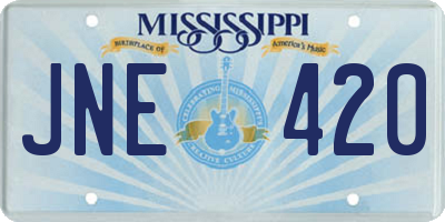 MS license plate JNE420