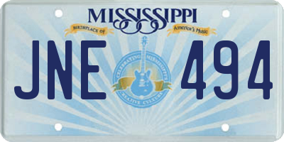 MS license plate JNE494