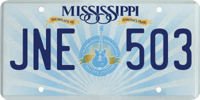 MS license plate JNE503