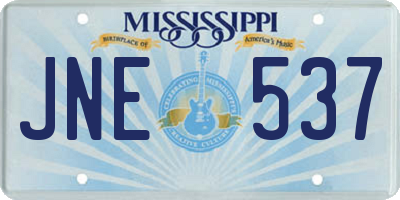 MS license plate JNE537
