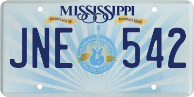 MS license plate JNE542
