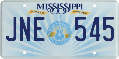 MS license plate JNE545