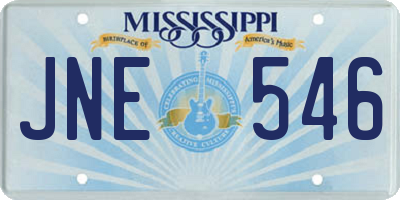 MS license plate JNE546