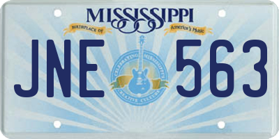 MS license plate JNE563