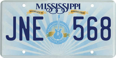 MS license plate JNE568