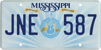 MS license plate JNE587