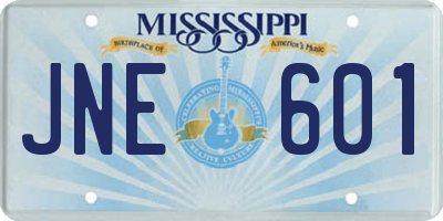 MS license plate JNE601