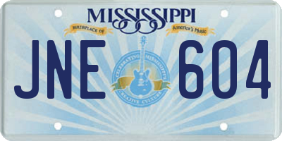 MS license plate JNE604