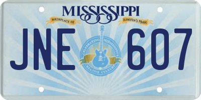 MS license plate JNE607