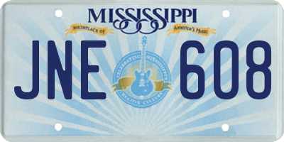 MS license plate JNE608