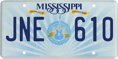 MS license plate JNE610
