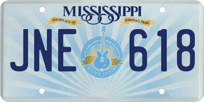 MS license plate JNE618