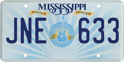 MS license plate JNE633
