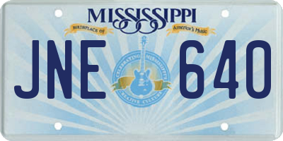 MS license plate JNE640